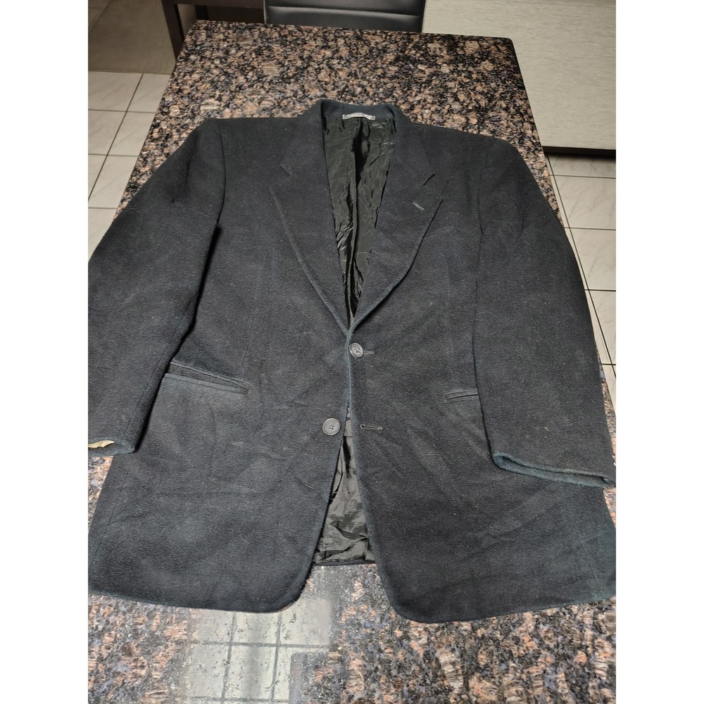 Sicons Vintage Mens Wool Blend Blazer Jacket Black Made in Italy Size 48 7R